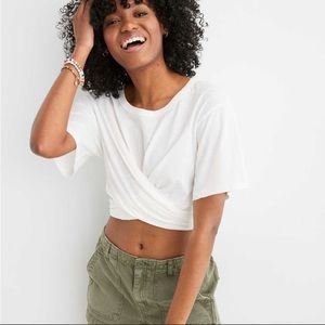 Aerie Cropped Wrap Back T-Shirt